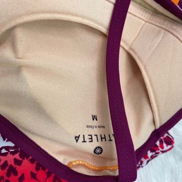 Athleta Printed Shorebreak Dress Size M Red Maroon Built In Bra - Picture 12 of 16